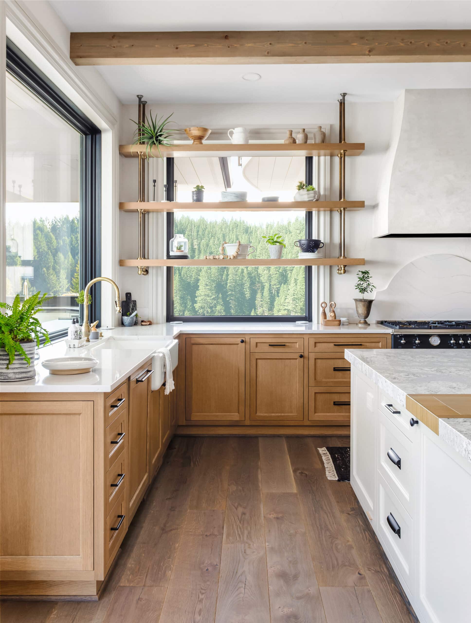 View of kitchen and cabinets after home remodeling project including kitchen remodeling by New Beginnings Remodeling